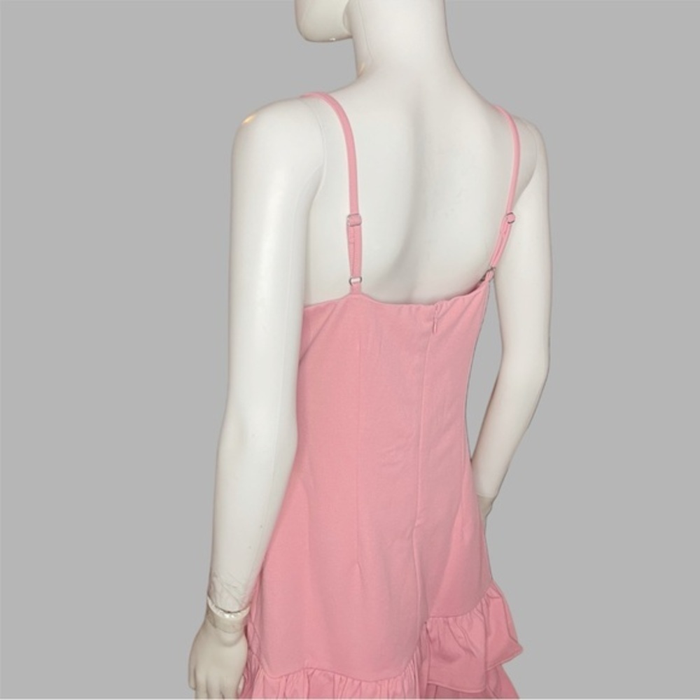 BCBGeneration Coral Pink Tiered Ruffle Hem Mini Dress - Picture 4 of 6